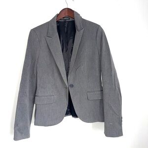EXPRESS Womens 12 Charcoal Gray Long Sleeve 1 Button Blazer Suit Coat RR8